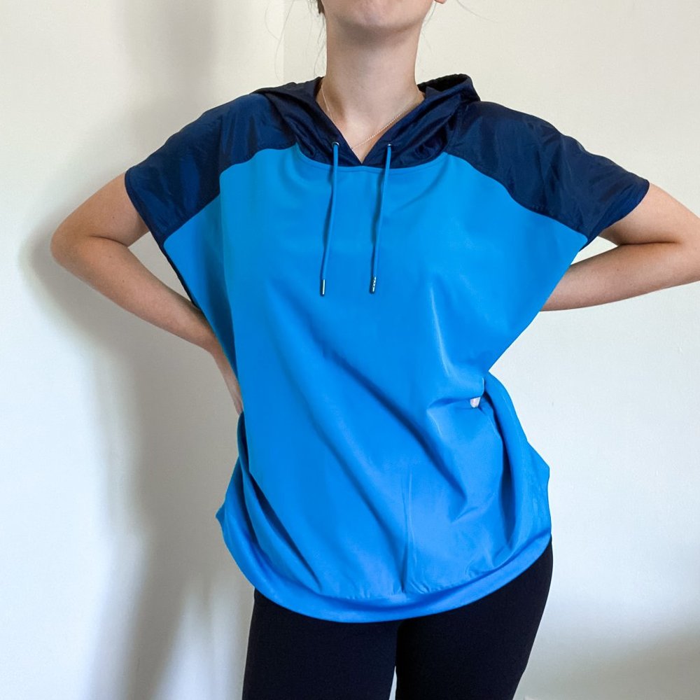 AVIA Color Block Windbreaker Hoodie Sleeveless Pullover